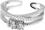 Decompression Rotating Beads Fidget Ring for Women and Men Exquisite Anxiety Relief Ring Color Stress Ring for Creative Finger Play
