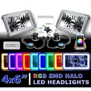 4X6" BLUETOOTH Color Change RGB SMD Halo Angel Eye Headlight LED Light Bulb Pair (for: Volkswagen)