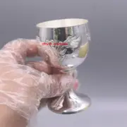 Solid 999 Fine Silver Wine Cup Dragon Phoenix Pattern Chinese Drinking Cup 95mmH