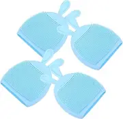 OSOLADY 4Pcs Silicone Facial Cleansing Brush Gentle Exfoliating Face Scrubber for Deep Pore Cleaning Soft Bristles for Home Travel Skincare Rabbit Ear Design