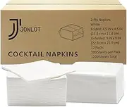 Cocktail Napkins - 1200 Count 2-Ply White Napkins Disposable, 4.5 x 4.5 Inch Folded Paper Napkins Bulk Beverage Napkins for Dinner Wedding Bar Party and Everyday Use