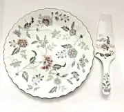 Sadek Buckingham Floral Cake Plate Matching Server Fine China Japan-NEW IN BOX