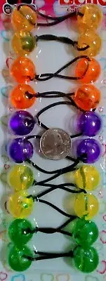 green orange ELASTIC hair Scrunchie tie bead girl Balls Ponytail Holder