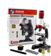 Jiusion Kid Microscope Kit, 100X 400X 1200X Trinocular Magnification Beginner Toy for Home School Education - Biological Hand Held Camera Microscope With Slides for Children