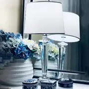 Contemporary Crystal Table Lamp in Chrome or Gold