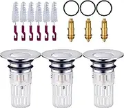 Wash Basin Bounce Drain Filter | 3X Pop-Up Shower Drain Stopper for 1.3~1.5 Inch Hole - Bathroom Accessories, Home Basin Strainer for Showers
