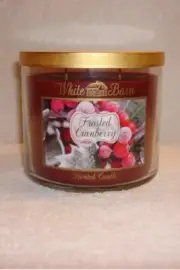 Bath & Body Works/White Barn FROSTED CRANBERRY 3-Wick Candle Rare Look