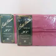 VTG NEW Bill Blass for Springmaid Twin Flat & Fitted Sheet Set Claret Percale