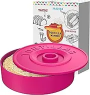 A TODA LECHE Mexican Pink Tortilla, Keeping Tortillas - Fajitas - Burritos - Mexican Tacos - 22cm