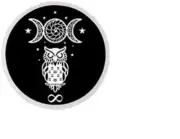Rare OWL MOON WICCA charm pendant Sterling 925 plated Silver 20" necklace Gift