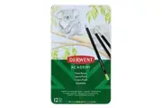 12pc Derwent Academy Art Craft Hexagonal 3.3mm Core Pastel Colour Pencil Tin Set
