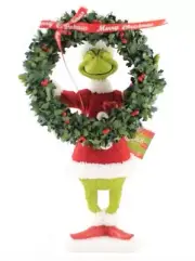 Department 56 Possible Dreams Dr. Seuss The Grinch Decorates with Wreath