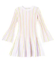 [Stella McCartney Kids] Stella McCartney Kids Knitted striped cotton-blend dress Y 4 multicoloured