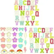 Snblzhef Letter Patches Self-Adhesive for Backpacks: 75PCS Stick on Varsity Letter Patches Cute Star Heart for Clothing Hats Bags