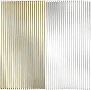 Lawie 40 Pack 6 Inch Gold Silver Long Metal Straight Hair Sticks with Hole Pencil Plain Hair Picks Forks Needle Rod Blank Thin Hairpins Hair Shawl Pins Chopsticks Bun Holder Craft DIY Accessories Bulk