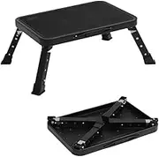 ATATQH 3-Level Height Adjustable Step Stool, 330 lbs Capacity Folding Metal RV Step Stool for Adults in Kitchen, Bedroom, Office, Rv, P Portable Steps