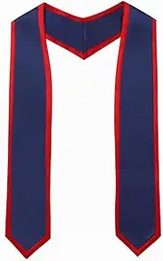 [Newrara] Deluxe Unisex Adult Plain Graduation Honor Stole Sash with Trim 72" Long
