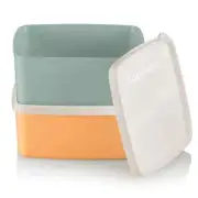 NEW tupperware Square round small container set of 2 w/ white seals FReeShip