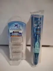 REACH Access Blue Power Flosser with 8 Disposable Heads Plus 21 Additional Heads