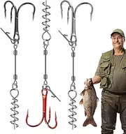 Fishing Treble Hooks, Fishing Treble Hooks Kit, Glow in Low Light Fish Accessories Assortment for Freshwater Saltwater Catfish Trout Baits