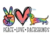 Sublimation Print Peace Dachshunds Ready to Press Heat Transfer