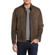 Remy Leather Suede Moto Jacket in Frontier/Cocoa at Nordstrom, Size 48R