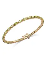 Bloomingdale's Fine Collection Peridot Baguette Statement Bracelet in 14K Yellow Gold