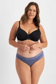 Jockey Parisienne Cotton Bikini Brief - Powell Blue, Size: 10
