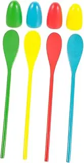 HANABASS Carnival Game Toys Boys and Girls Egg and Spoon Race Set 4 Pack Birthday Party Games Children's Balance Toys