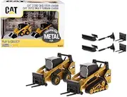 Set of 2 Pieces CAT Caterpillar 272D2 Skid Steer Loader and CAT Caterpillar 297D2 Multi Terrain Track Loader with Accessories 1/64 Diecast Models by Diecast Masters 85609