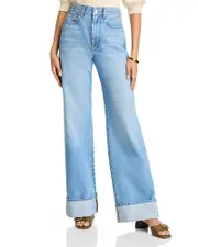 Veronica Beard Taylor High Rise Wide Leg Jeans in Bright Nova