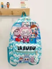 LABUBU backpack polyurethane, blue cotton, turquoise 25cm