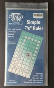 Creative Grids Simple 7/8 Half Square Triangle Maker Quilt Ruler CGR78