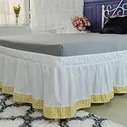 Liveinu Lightweight Ruffled Bed Skirt, 15 Inch Drop, Elastic Wrap Around Bed Skirt, Bed Skirts for Adjustable Bed, Yellow