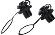 Joyzan Inflatable Boat Air Valve, Boats Spiral Air Plug One Way Inflation Screw Boston Valves Mattress Plugs Universal Replacement Caps Black for Rubber Dinghy Raft Kayak Pool Ship Airbeds 2 PCS