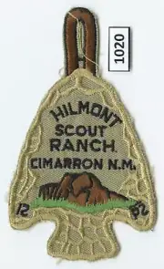 DEALER DAVE Boy Scout PHILMONT 'MISSING P' ERROR AROWHEAD PATCH, PRISTINE (1020)