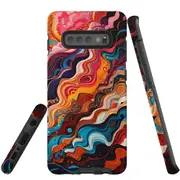 For Samsung Galaxy S10+ Plus Tough Protective Cover, Waves Of The Sun