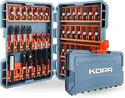 Norske Tools KORR KIBPP021 45 pcs Screwdriver Bit Set, Impact Torsion, Phillips Bits, Square Recess Bits, Torx Bits and Slot Bits