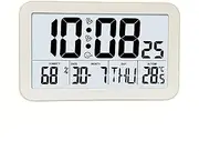 Lancoon Digital Alarm Clock with Backlight Snooze, Temperature & Humidity Display Date & Week Display, LCD HD Large Screen, Multiple Colors Battery Powered for Bedroom Living Room