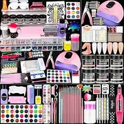 DouborQ Acrylic Nail Kit With Drill & U V Light Full Nail Kit Set Professional Nail Starter Kit For Beginners Acrylic With Everything