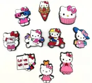 10PCS Hello Kitty Sanrio Decoration Charms PVC Cute Clog for Crocs Wristband C