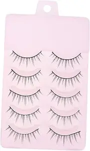 LOORGVEL 5Pairs Charming Natural False Eyelashes for Women Fluffy Reusable Makeup Beauty Accessory for Daily and Party Use for Enhanced Eye Appearance