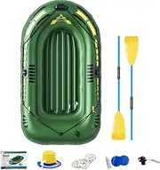 Fishing Kayak - PVC Compact Canoe, Blue Inflatable Dinghy, Sturdy Travel Boat | Easy Storage Raft with Pump, Strong Floatable Vessel for Camping Trips or Leisure Lake Journeys