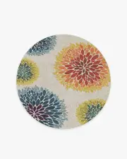 185' Round | Machine Washable Runner Rug | Kid & Pet Friendly | Indoor Rug | Floral Medallion Multicolour Rug | Ruggable