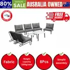 8PCS Outdoor Sofa Set Nesting Coffee Table with Chairs Grey