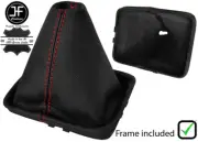 RED STITCH LEATHER MANUAL GEAR BOOT + PLASTIC FRAME FOR VW TOUAREG 2002-2011
