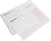 COHEALI Blank Monthly Planner Notepad Portable Scheduling Sheet for Daily Appointments Memos Notes for Office Home Use Kraft Beige Design