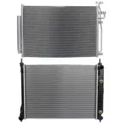 For 2008-10 Saturn Vue 2.4L 3.6L l4 V6 Aluminum Radiator&Condenser Cooling Kit
