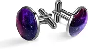 [Generic] Men's Cufflinks, Starry Nebula Space Cuff Links for Men, Classic Cufflinks Black for Suit Shirt Wedding Business Birthday Jewelry Gift