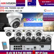 Hikvision Compatible Color 6MP IP Camera+DS-7608NI-Q1/8P 4K NVR CCTV Systems Lot